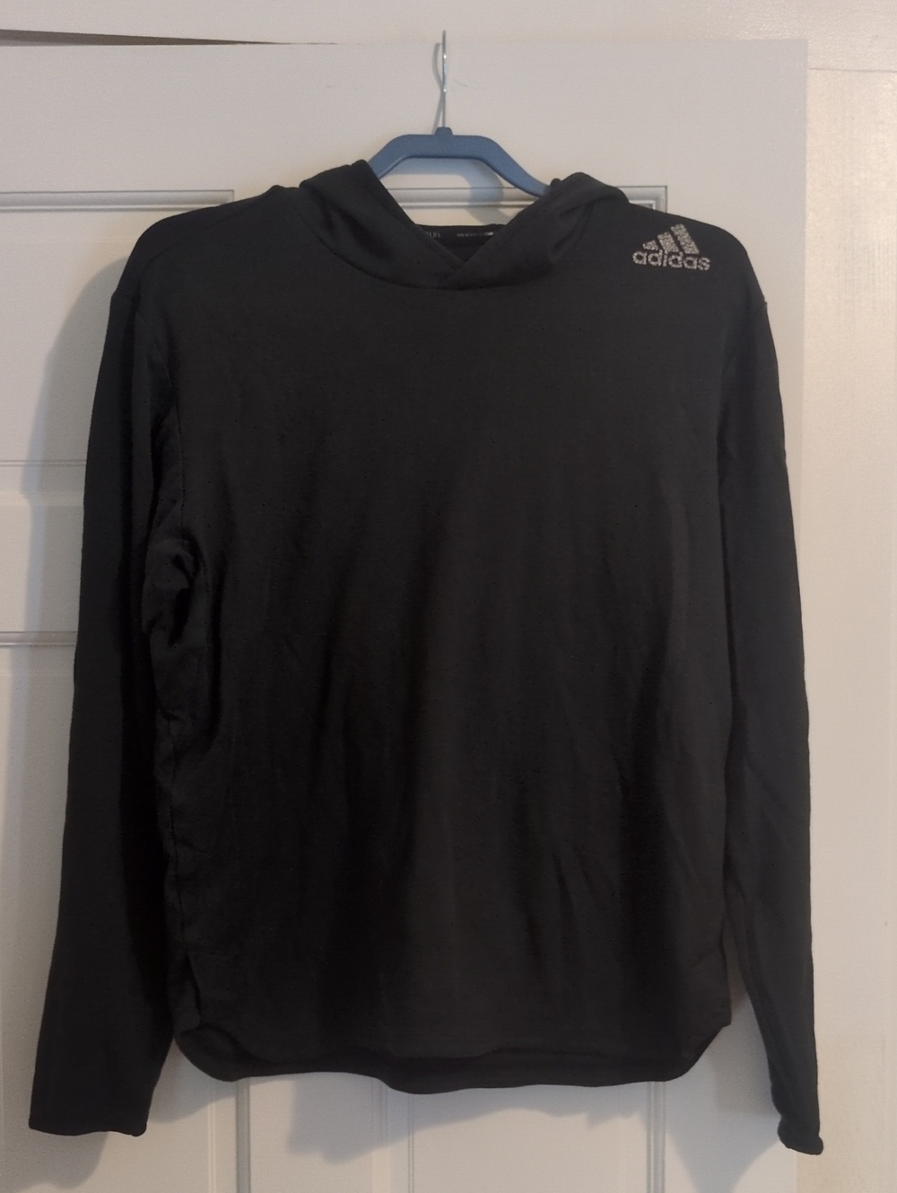 adidas Men’s Black Crewneck Hoodie with Shoulder Logo